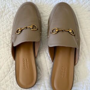 GUCCI WOMEN'S PRINCETOWN SLIPPER/MULES Tan Size EU 41